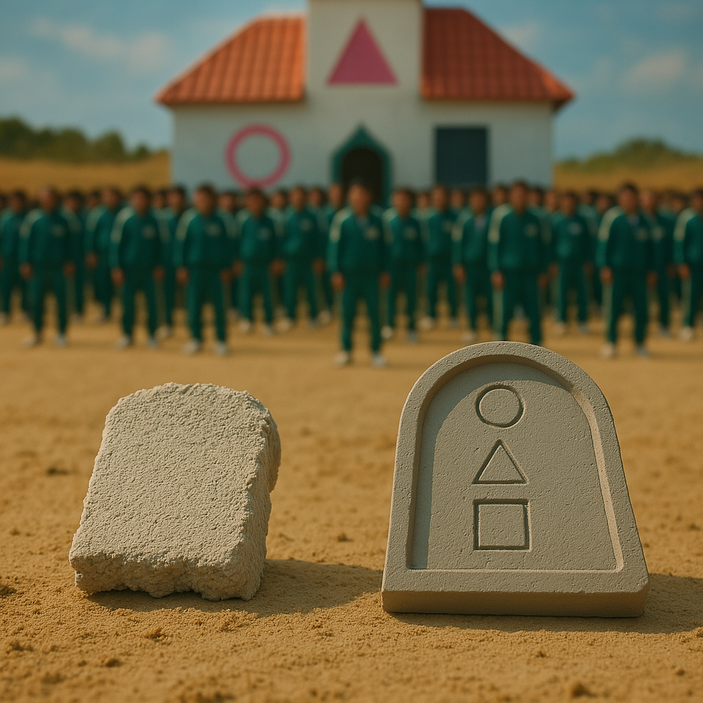 Flying Stone Spel – Squid Game Geïnspireerd Decoratief Object in 3D-geprint PLA - Premium Quality