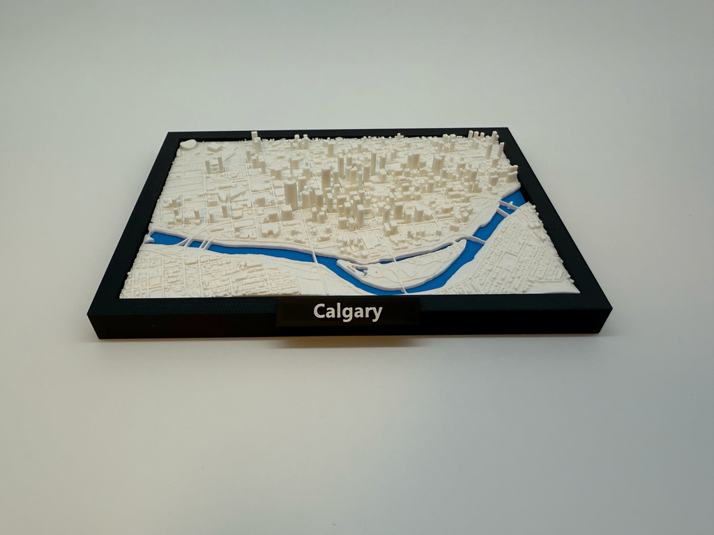 3D Geprinte Miniatuur van Calgary – Gedetailleerde Stadskaart en Skyline - Premium Quality