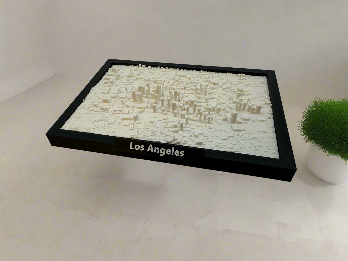 3D Geprinte Miniatuur van Los Angeles – Gedetailleerde Stadskaart en Skyline - Premium Quality