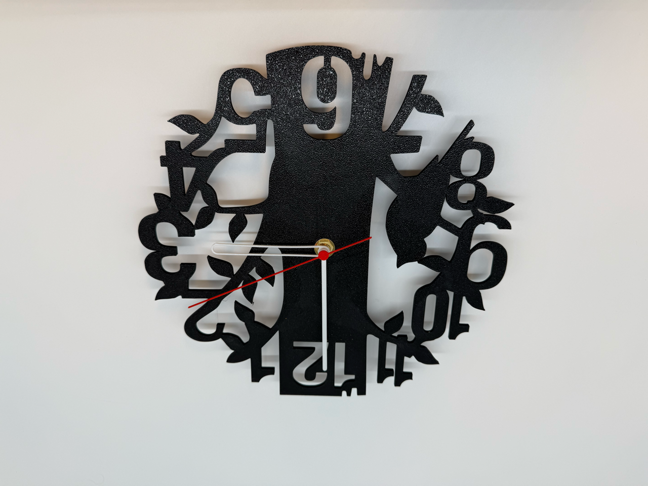 Wandklok met Boom en Vogel - Premium Quality