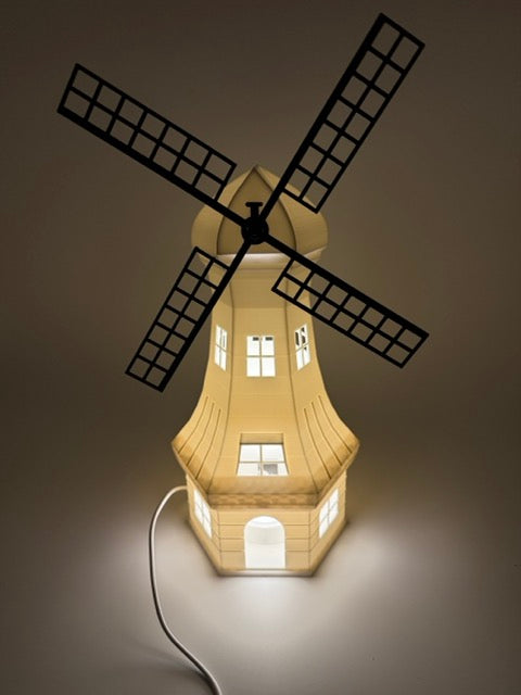Decoratieve Tafellamp 'Mill' in de Vorm van een Windmolen – Unieke Sfeerlamp met Warm Licht
