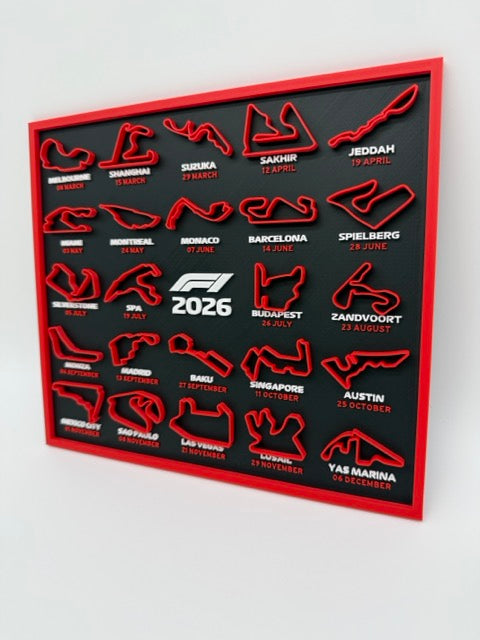 Kalender Formule 1 2026 - Premium Quality